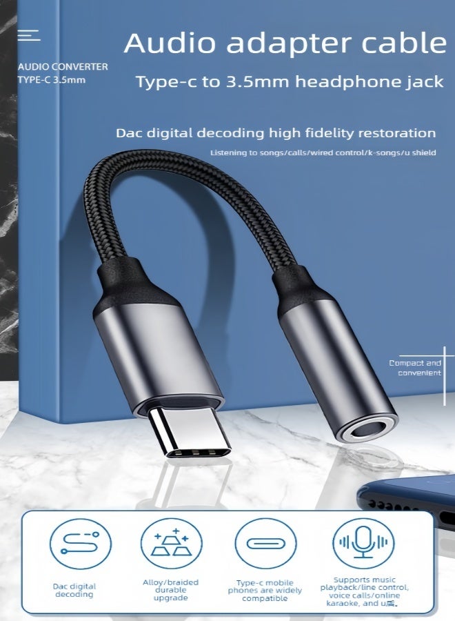 الصفحة الرئيسية محول سماعة رأس صوت رقمي من USB-C إلى 3.5 مم، متوافق مع iPhone 15/16/17 Plus/Pro Max و Samsung Galaxy S25 Ultra/S24/S23/S22 و Pixel 8/7/6/5 وطرازات أخرى - Image 2